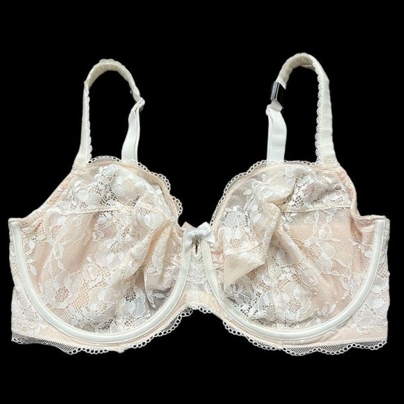 Victoria’s Secret Body by Victorias floral lace Unlined Demi bra  White 38DDD - Picture 1 of 7